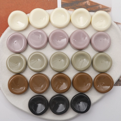 Parches Redondos de Resina de Fondo Plano Superficie Cóncava Color Sólido para Pendientes Pinzas DIY Accesorios de Joyería Hechos a Mano