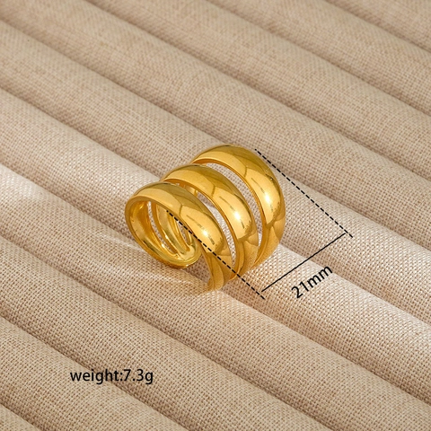 Juego de Anillos Abiertos de Acero Inoxidable Irregulares para Mujer Chapado en Oro de 18K Minimalista Bohemio Esmalte Corazón Joyería