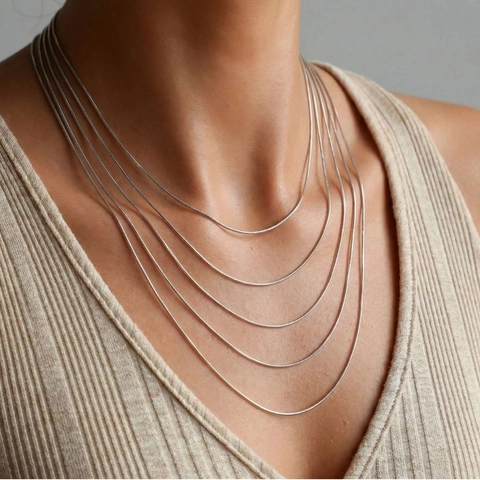 Edelstahl Schlangenkette Halskette Für Damen Herren Gold Silber Plattiert Dünn Minimalistisch Choker Glatter Schmuck Geschenk