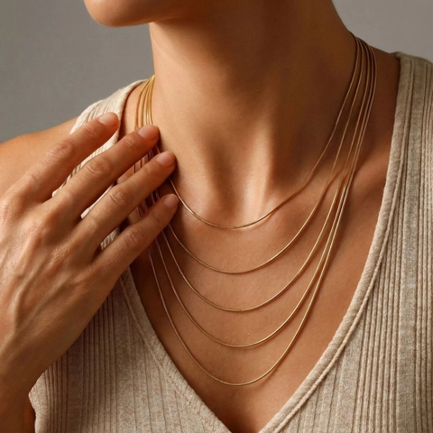 Edelstahl Schlangenkette Halskette Für Damen Herren Gold Silber Plattiert Dünn Minimalistisch Choker Glatter Schmuck Geschenk
