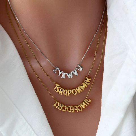 Ciondolo Iniziale Lettera A-Z Bolla 3D in Acciaio Inossidabile Oro Argento Placcato Fai-da-te Collana Gioielli Personalizzati