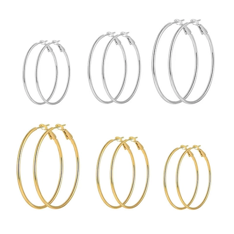 Minimalist Copper Large Hoop Earrings With 925 Sterling Silver Earring Post Smooth Surface Round Circle Jewelry For Women