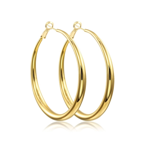 Modern Minimalist Copper Hoop Earrings High Polished With 925 Sterling Silver Earring Post Gold Silver Large Circles For Women