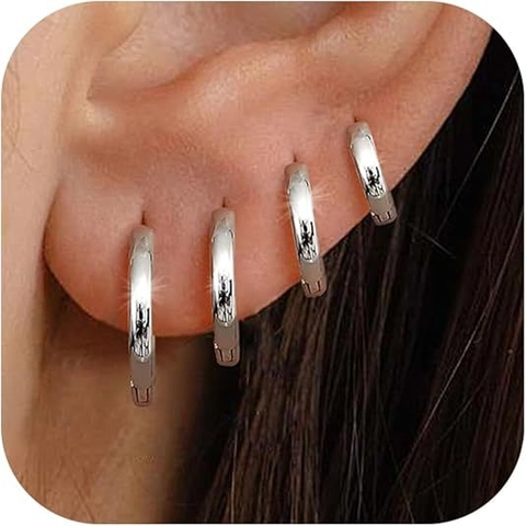 Minimalist Electroplated Copper Huggie Hoop Earrings Gold Silver Rose Gold Circular Smooth Ear Jewelry For Women Daily Fashion Accessories