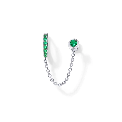 Copper 14K Gold Plated Zirconia Sun Pendant Chain Link Hoop Earrings For Women With 925 Sterling Silver Earring Post
