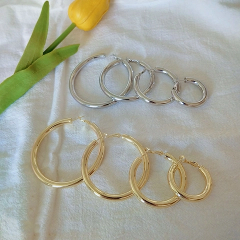 Minimalist Copper Hoop Earrings With 925 Sterling Silver Earring Post Gold Silver Plated Big Circle Hollow Fashion Jewelry
