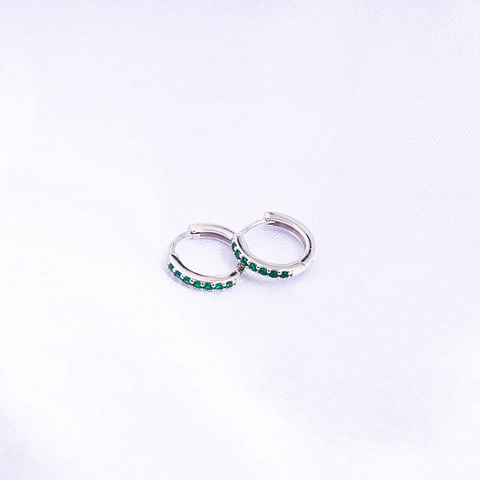 Classic Round Copper Huggie Earrings With Micro Inlaid Zirconia 925 Sterling Silver Earring Post Gold Silver Plated Hoop Earrings For Women