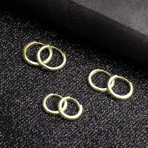 Boucles d'Oreilles Créoles en Laiton Avec Strass pour Femmes Boucles d'Oreilles Huggie Rondes Géométriques Plaquées Or Argent Or Rose Bijoux