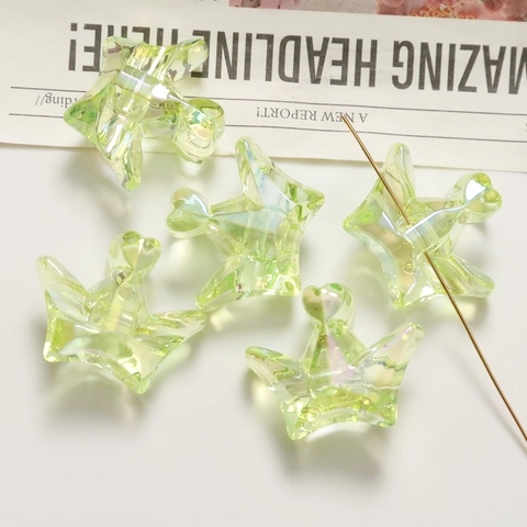 Iridescent Crown Heart Acrylic Beads For DIY Jewelry Making Korean Style Handcrafted Hair Accessory Phone Chain Material