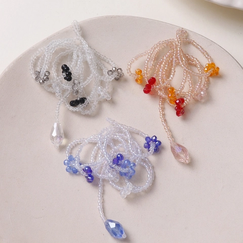 Handmade Beaded Flower Tassel Teardrop Pendant DIY Jewelry Making Materials Glass Seed Bead Bohemian Style Charms Accessories