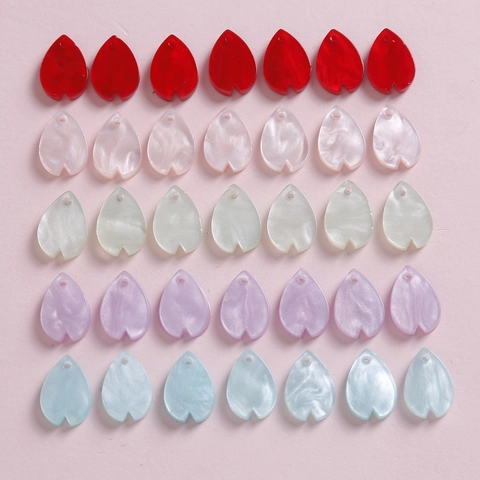 Cuentas de Pétalos de Acrílico Flor de Cerezo Colgante de Gota de Agua para Pendientes Pulseras DIY Accesorios para Cabello