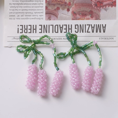Handmade Glass Seed Bead Flower Pendants Lily Of The Valley Charms For DIY Earrings Necklace Jewelry Making Sweet Accessory