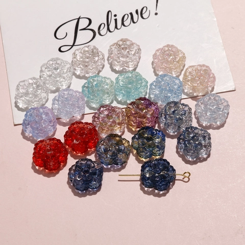 Transparente Irisierende Blumenförmige Glasperlen DIY Schmuckherstellung Zubehör Für Ohrringe Armband Handgefertigtes Material