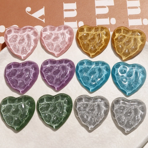 Herz Harz Cabochon Wasserwelle Glitzer DIY Scrapbooking Zubehör Für Handyhülle Schmuckherstellung Handgefertigtes Basteldekor