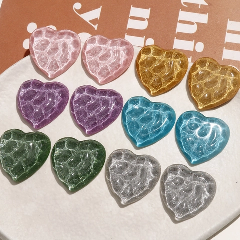 Herz Harz Cabochon Wasserwelle Glitzer DIY Scrapbooking Zubehör Für Handyhülle Schmuckherstellung Handgefertigtes Basteldekor
