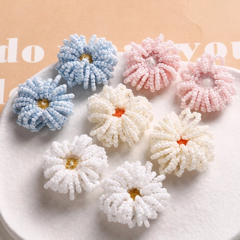 Hand Woven Glass Flower DIY Jewelry Making Accessories For Earrings Headwear Bracelet Pink White Blue Beige Floral Beads