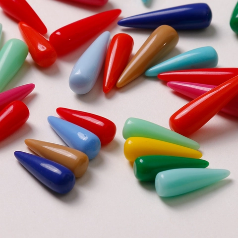 Glossy Candy Color 3D Oval Teardrop Resin Pendants For DIY Earring Jewelry Making Handmade Craft Material Accessories