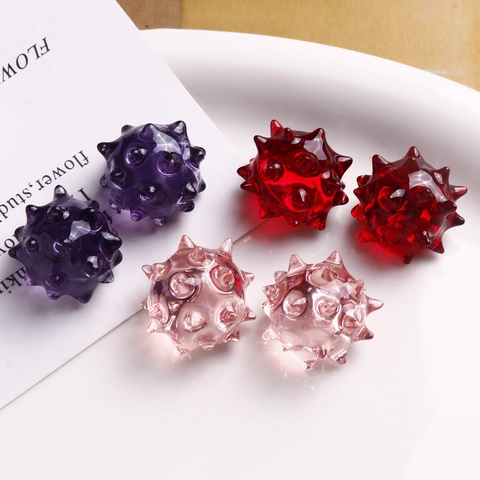 DIY Resin Sea Urchin Spiky Ball Accessories For Earring Jewelry Making And Phone Case Decoration Handcrafted Material Supply
