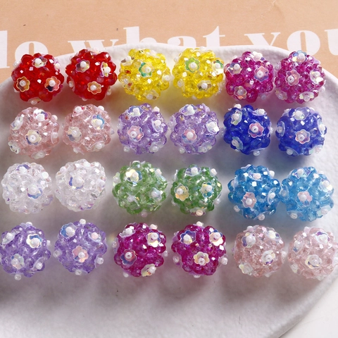 Handmade Woven Glass Beaded Flower Ball DIY Jewelry Accessory Vibrant Dopamine Style Spherical Pendant For Earrings Headwear Women