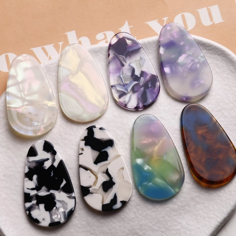 Wassertropfenform Zelluloseacetat Spleißen Marmoriert Irisierend Cabochons DIY Haarklammern Handyhülle Dekoration Schmuckzubehör