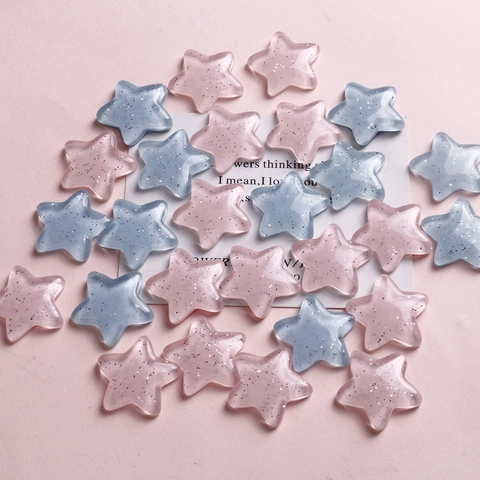 Macaron Candy Color Star Resin Charms With Glitter For DIY Earrings Hair Accessories Phone Case Jewelry Making Pendants