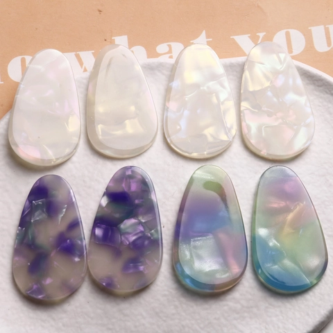 Wassertropfenform Zelluloseacetat Spleißen Marmoriert Irisierend Cabochons DIY Haarklammern Handyhülle Dekoration Schmuckzubehör