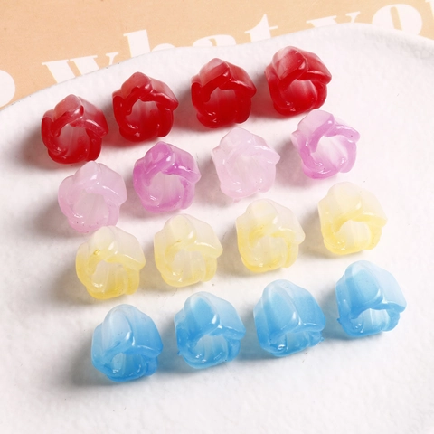 Cuentas de Tulipán de Acrílico para Creación de Joyas DIY Accesorios de Pétalos Huecos para Pendientes Pulsera