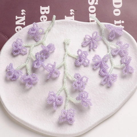 Handmade Woven Glass Bead Flower Tassel Jewelry Accessories For Women Pastoral Style Floral Charms DIY Earring Supplies