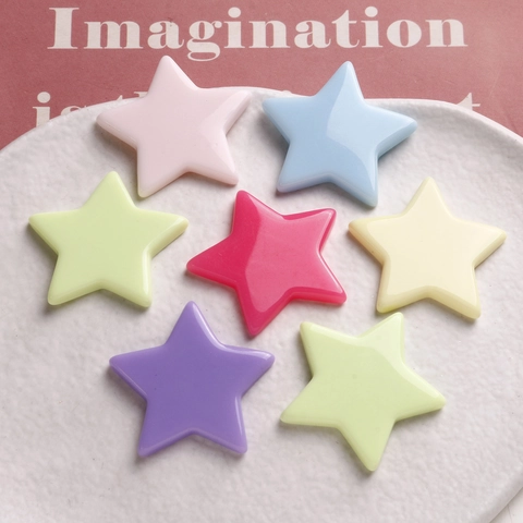 Süße Macaron Stern Harz Anhänger Für DIY Ohrringe Schmuckherstellung Glänzende Flatback Stern Pendants Handyhülle Deko Bastelbedarf