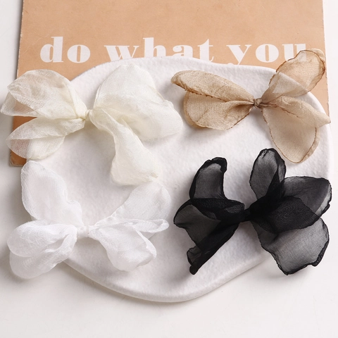 Sweet Princess Style Mesh Bowknot DIY Jewelry Making Materials Handwoven Simple Butterfly Bow For Women Decoration Accessory