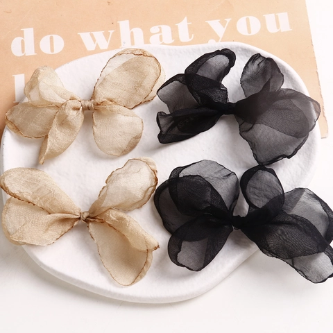 Sweet Princess Style Mesh Bowknot DIY Jewelry Making Materials Handwoven Simple Butterfly Bow For Women Decoration Accessory