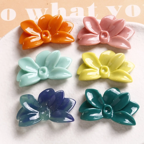 Glänzendes Harz Blume Form DIY Schmuck Zubehör Für Ohrringe Haarnadeln Herstellung Bunte Florale Patches Für Damen Basteln