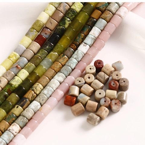 Natural Stone Oval Tube Beads 6mm Polished Loose Spacer Beads For DIY Jewelry Making Bracelet Necklace Accessories