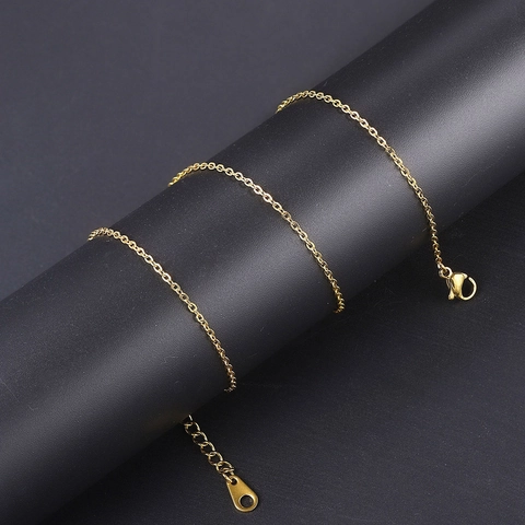 Minimalistische Edelstahl Ankerkette Halskette Gold Roségold Silber Galvanisiert Vakuumgalvanisierung Einfache Basis Zubehör Kette Halskette