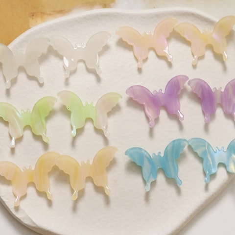 Dreamy Gradient Acetate Butterfly DIY Jewelry Making Accessory For Earrings Hairpin Phone Case Decoration Marble Pattern Material