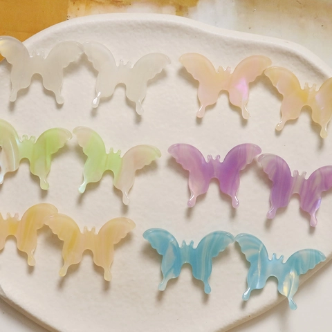 Dreamy Gradient Acetate Butterfly DIY Jewelry Making Accessory For Earrings Hairpin Phone Case Decoration Marble Pattern Material
