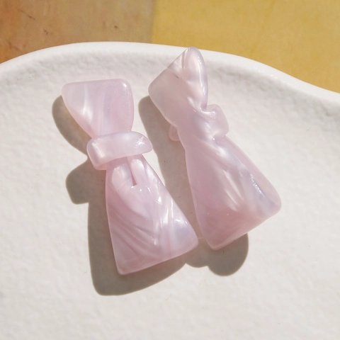 Korean Style Polished Acetate Bow DIY Jewelry Accessories Marble Pattern Hair Clip Components For Women Handmade Ornament