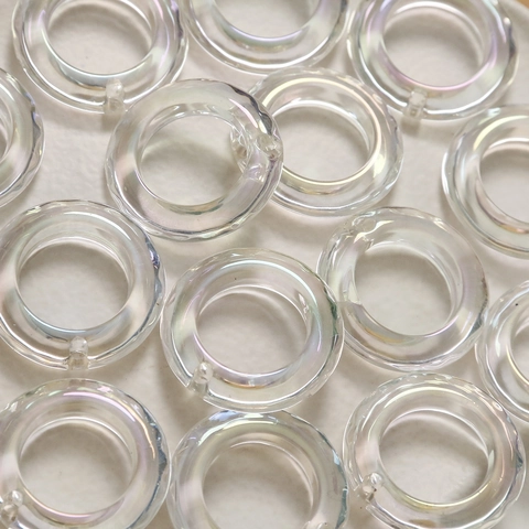 Acrylic AB Color Aurora Hollow Round Pendant For DIY Jewelry Making Wave Texture Circle Charms Earring Necklace Making Materials