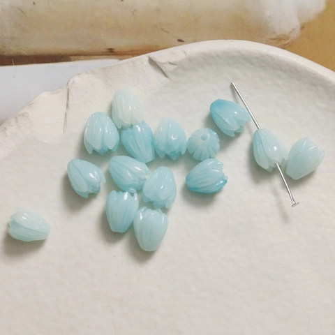Tulip Shaped Shell Powder Flower Bud Beads For DIY Jewelry Making Colorful Floral Spacers For Earring Necklace Women Accessory