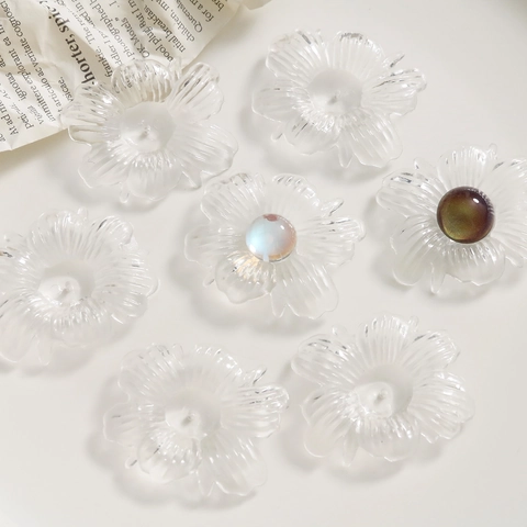 Clear Acrylic Flower DIY Jewelry Accessories For Earrings Hair Accessories Phone Case Patch Material Women Jewelry Making Charms