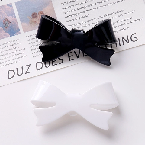 Polierte Acryl Harz Schleife DIY Schmuck Zubehör Patch Für Haarklammern Kopfschmuck Kleidung Dekoration Schwarz Weiß Ein Stück