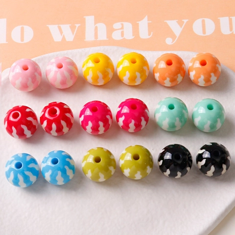 Resin Beads Wave Pattern Pumpkin Heart Star Shape DIY Jewelry Findings For Bracelet Earring Making Polished Colorful Craft Accessories