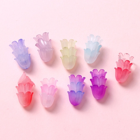 Matte Acrylic Lily Of The Valley Flower Pendants For DIY Earring Jewelry Making Polished Plant Floral Beads Accessories