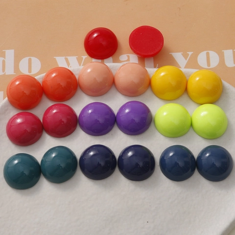 Sweet Round Resin Cabochon Patches For DIY Jewelry Making Hair Clip Mobile Phone Case Decoration Accessories Flatback Materials