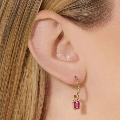 Gold Plated Copper Colorful Zirconia Stud Earrings Heart Pear Rectangle Geometric Drop Earrings Jewelry For Women