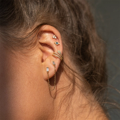 Mode Messing Strass Schlange Ohrklemme Ohne Ohrloch Tierform Clip Ohrringe Funkelnder Knorpelschmuck Für Damen Party Geschenk