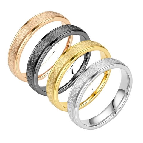 Mattierter Titanstahl Sternenhimmel Ring Für Damen Herren Schmaler Edelstahl Bandring Gold Silber Schwarz Roségold Modeschmuck
