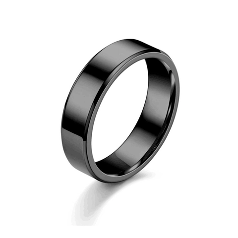 Bague Simple en Acier Inoxydable Poli Miroir Pour Hommes Femmes Bord Biseauté Bague Anneau Plat Bijoux Unisexes de Mode Moderne Cadeau