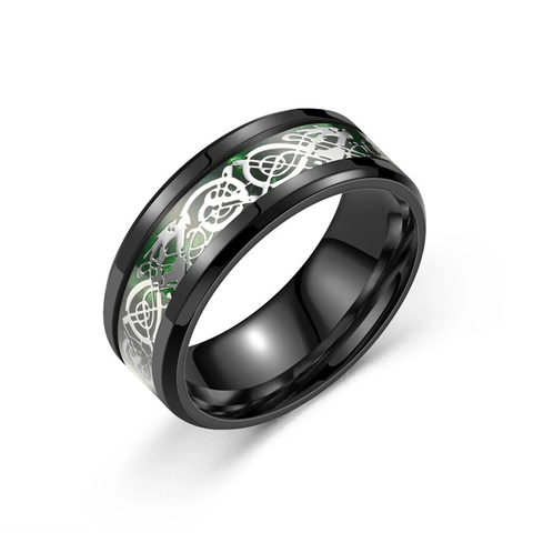 Bague en Acier Titane Avec Motif Dragon Celtique Pour Hommes Femmes Punk Vintage Bague Large Bijoux de Mode Cadeau