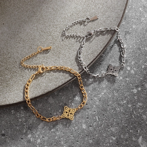 Edelstahl Hexenknoten Figaro Armband Für Damen Gold Silber Keltischer Knoten Hohl Geometrischer Schmuck Geschenk